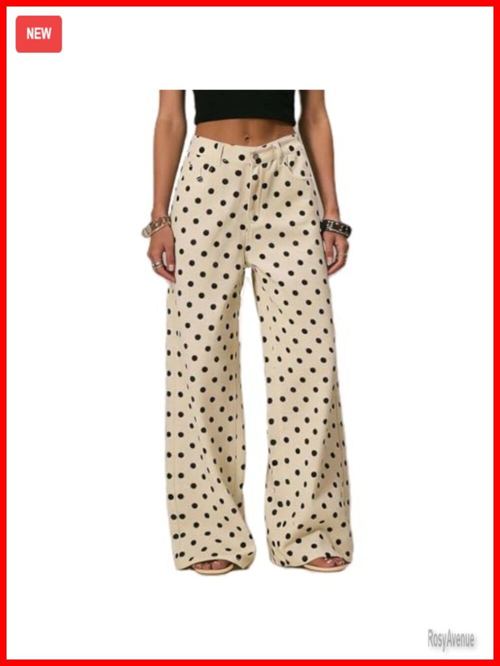 Polka Dot Wide Leg Boyfriend Jeans Low Rise Y2K Streetwear